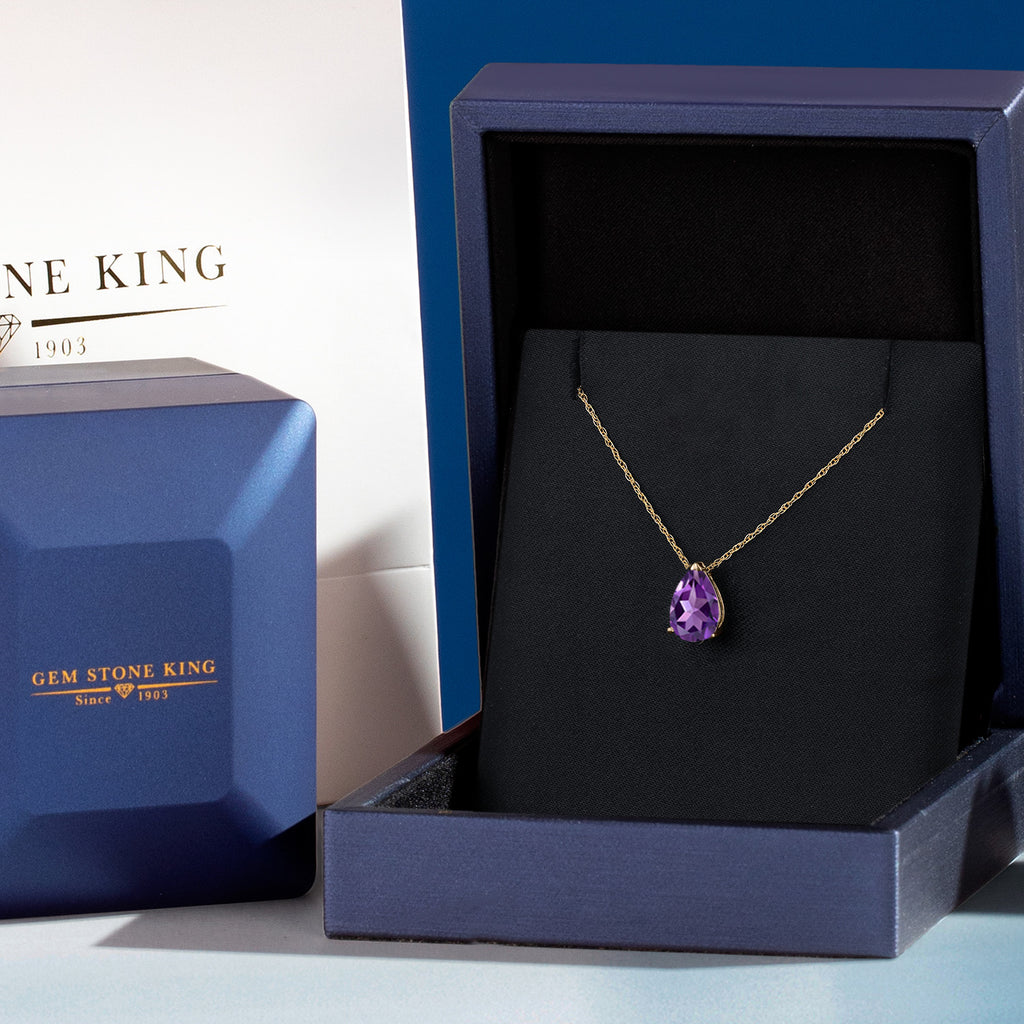 Amethyst - February_Pendant in 14K Yellow Gold