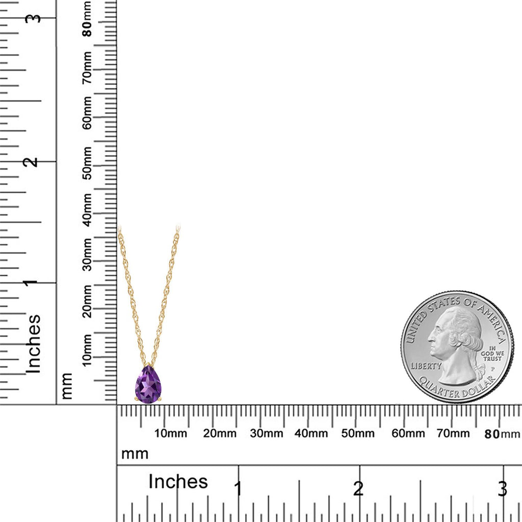 Amethyst - February_Pendant in 14K Yellow Gold