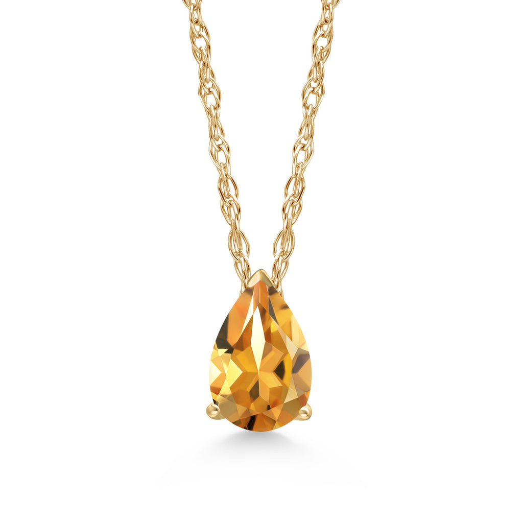 Citrine - November_Pendant in 14K Yellow Gold