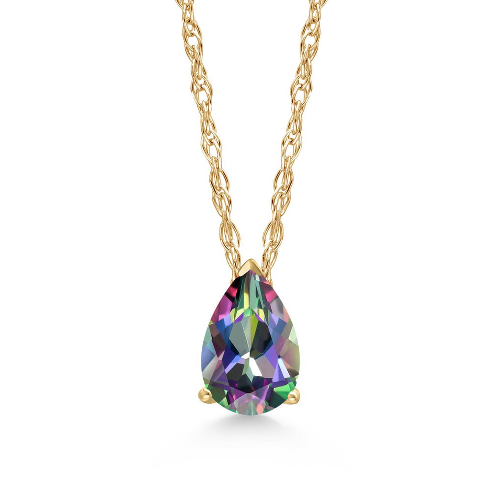 Green Mystic Topaz_Pendant in 14K Yellow Gold