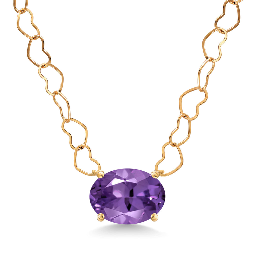 Amethyst - February_Necklace in 14K Yellow Gold