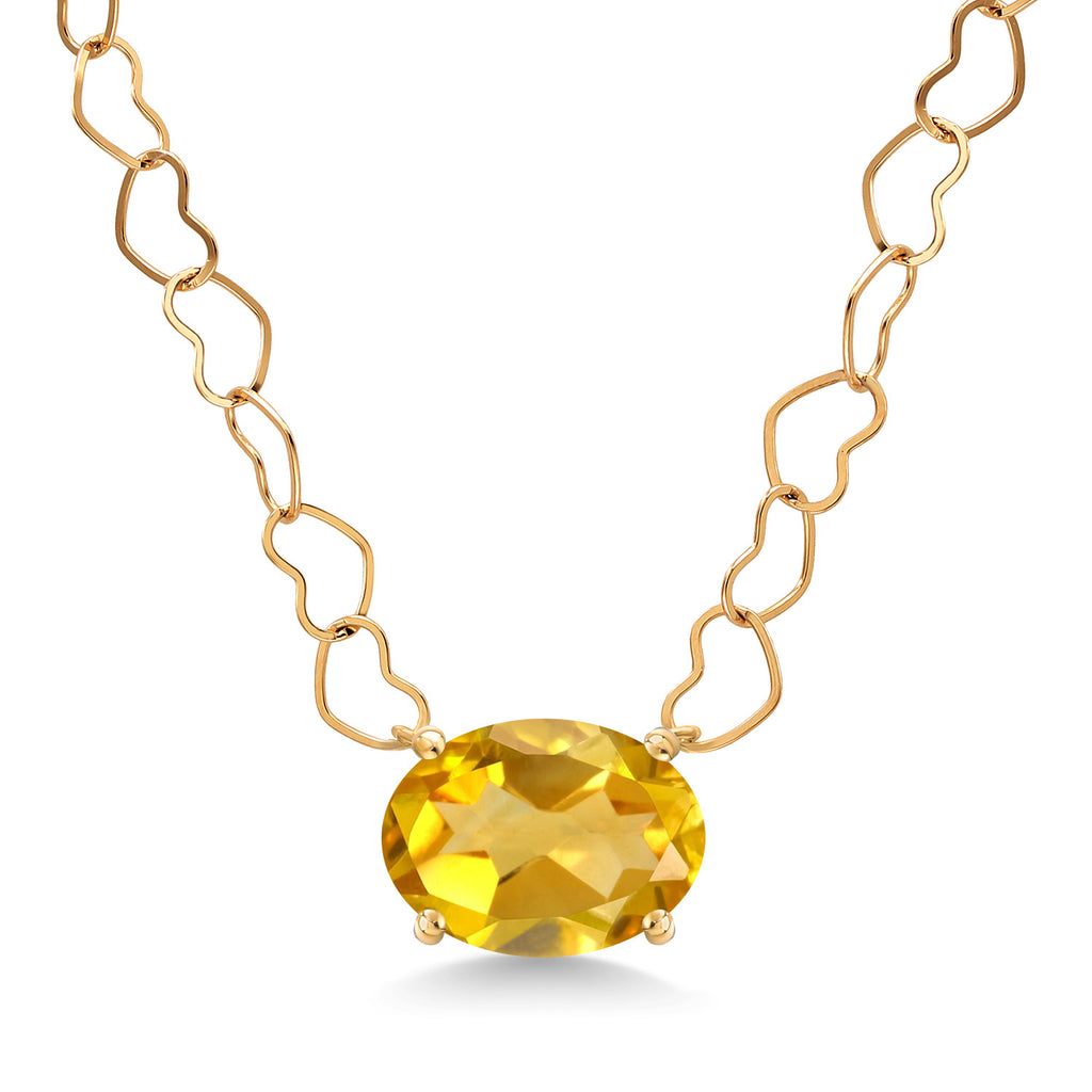 Citrine - November_Necklace in 14K Yellow Gold