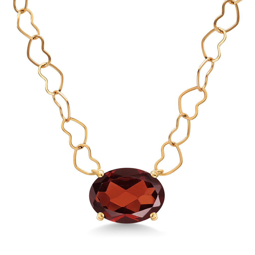 Garnet - January_Necklace in 14K Yellow Gold