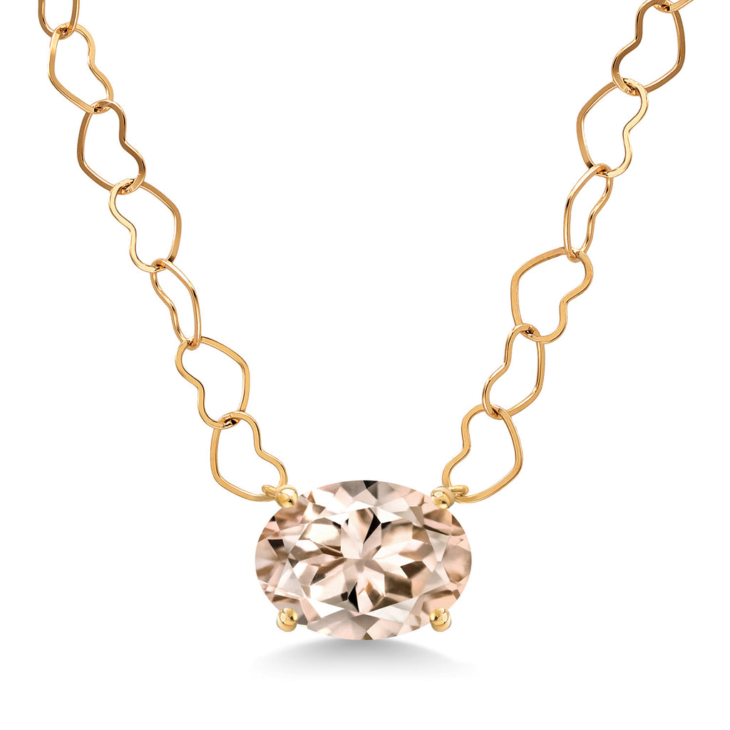Morganite - October_Necklace in 14K Yellow Gold