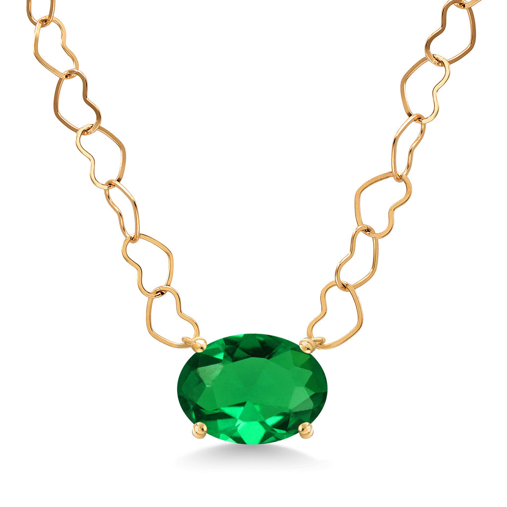 Nano Emerald - May_Necklace in 14K Yellow Gold