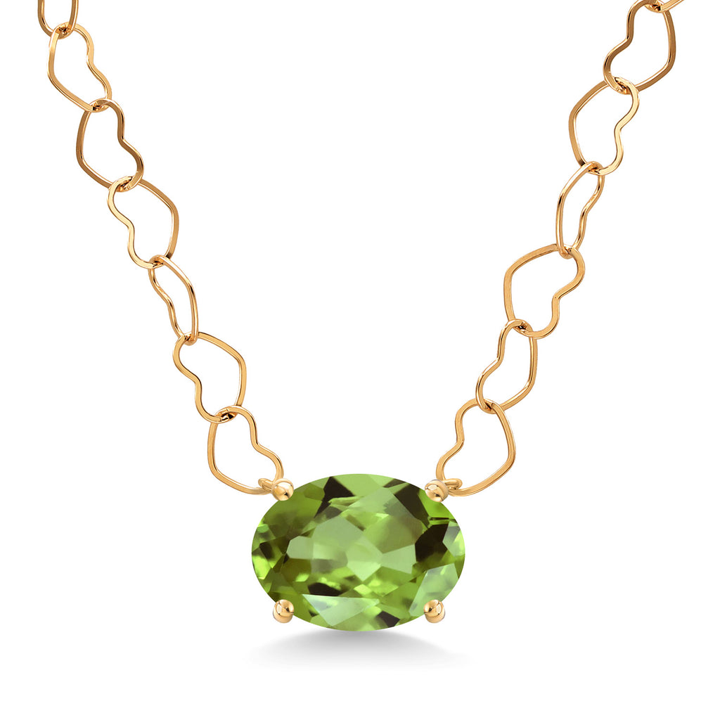 Peridot - August_Necklace in 14K Yellow Gold