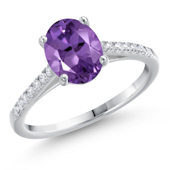 Amethyst - February_5_Ring in 14K White Gold