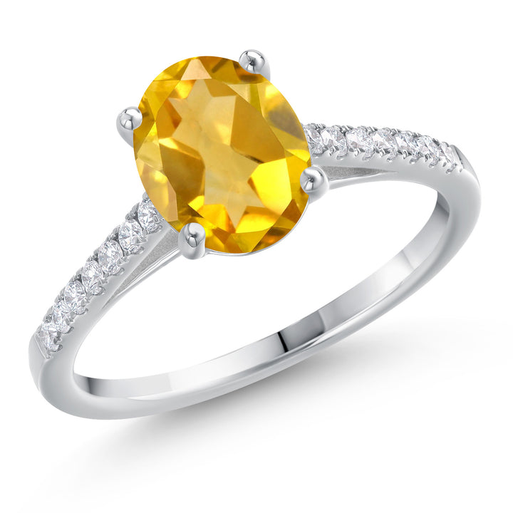 Citrine - November_5_Ring in 14K White Gold