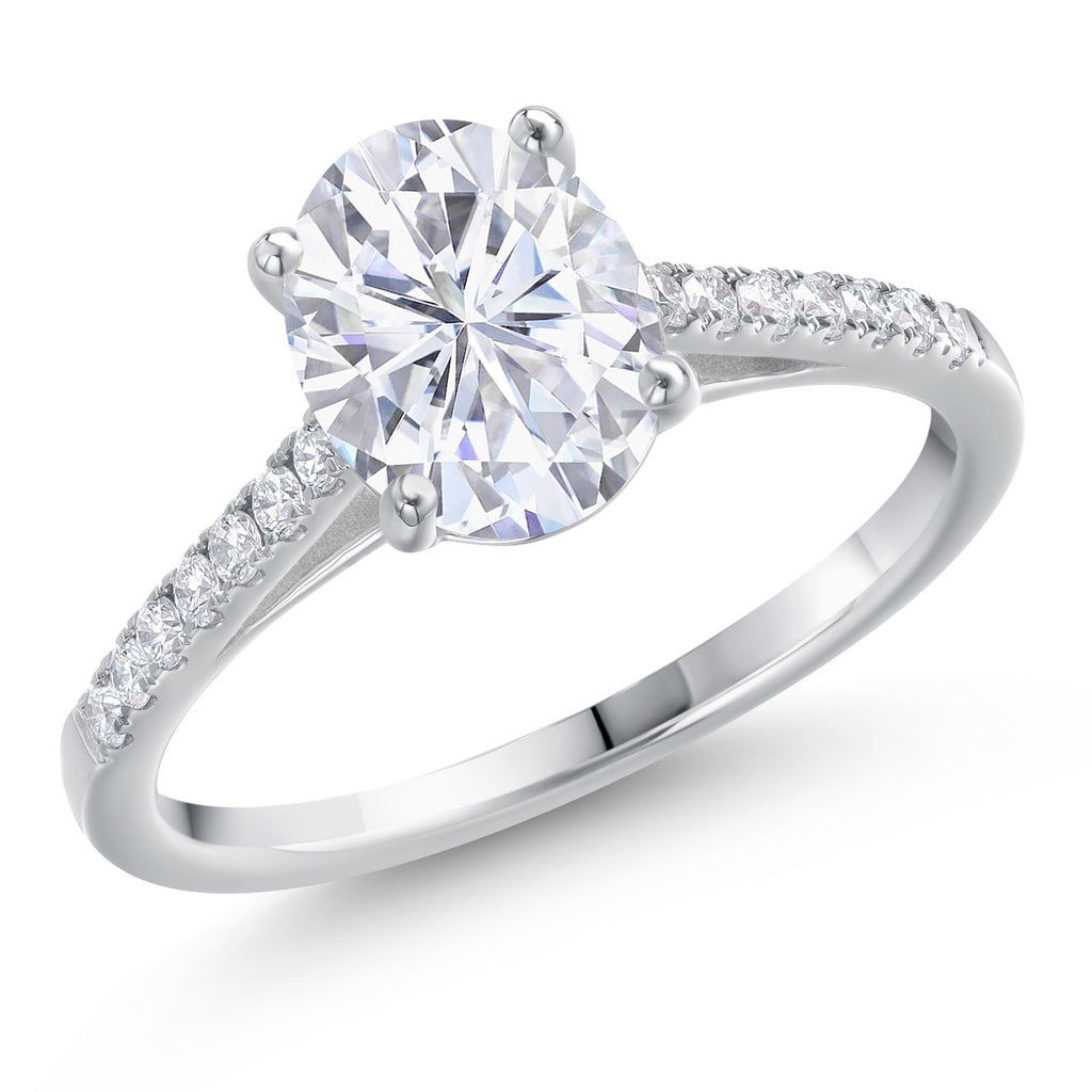 White Moissanite - April_5_Ring in 14K White Gold