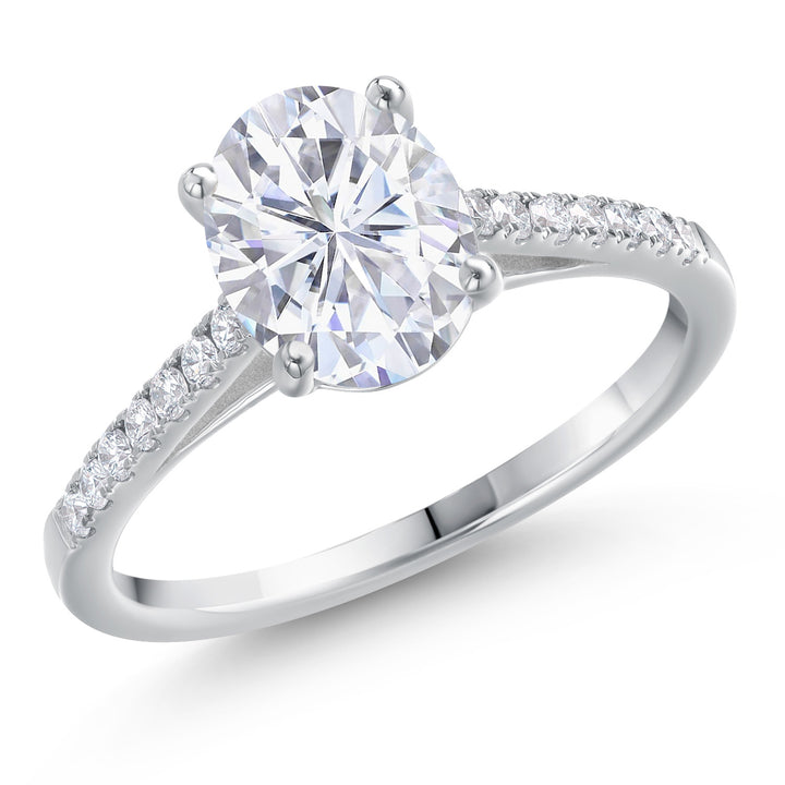 White Moissanite - April_5_Ring in 14K White Gold