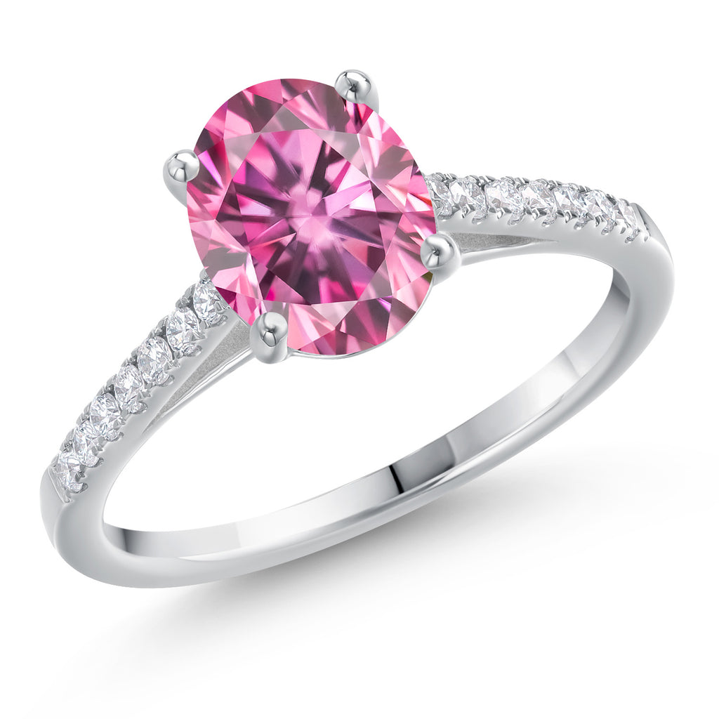 Pink Moissanite - April_9_Ring in 14K White Gold