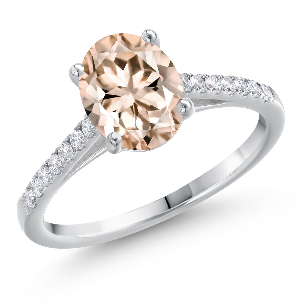 Morganite - October_8_Ring in 14K White Gold