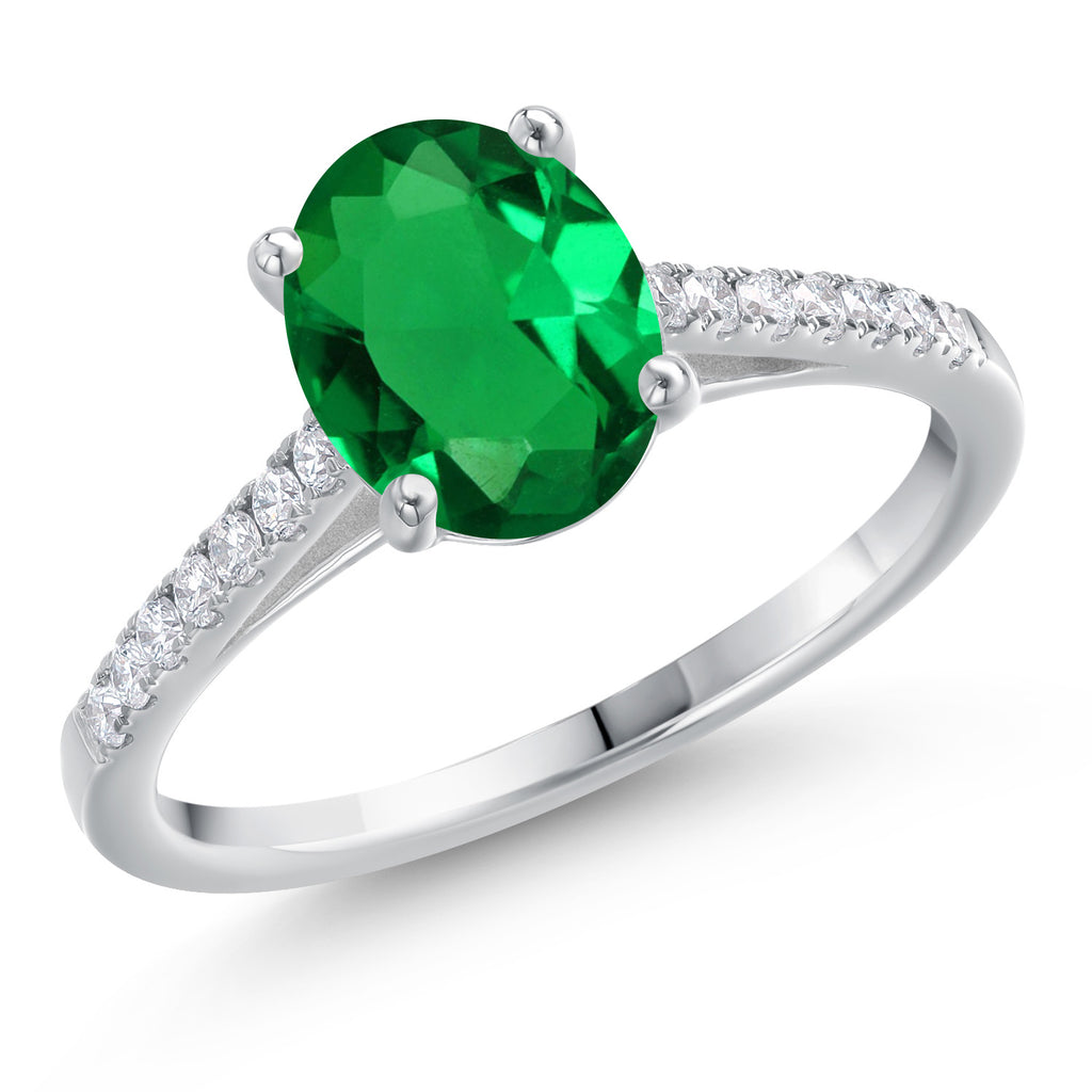 Nano Emerald - May_5_Ring in 14K White Gold