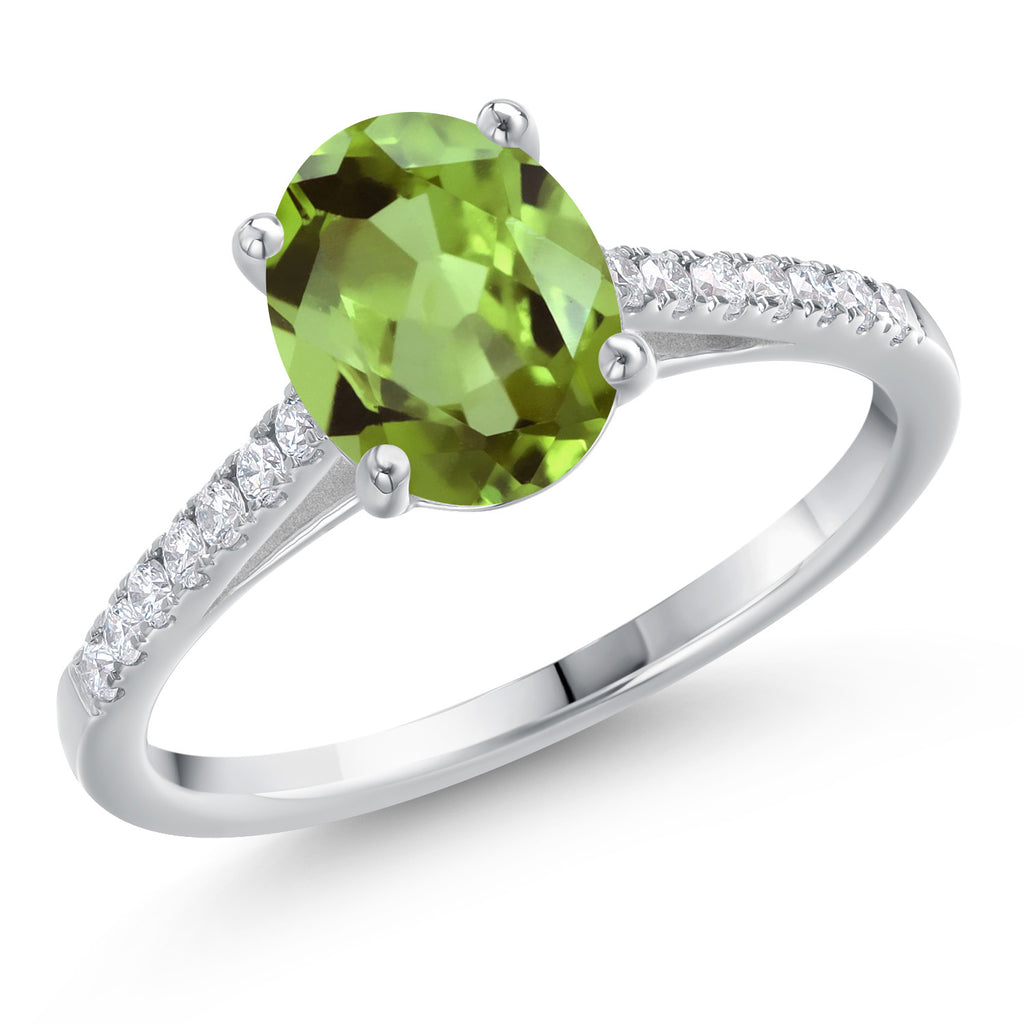 Peridot - August_5_Ring in 14K White Gold