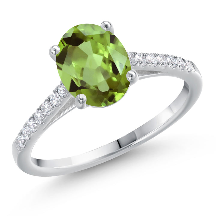 Peridot - August_5_Ring in 14K White Gold