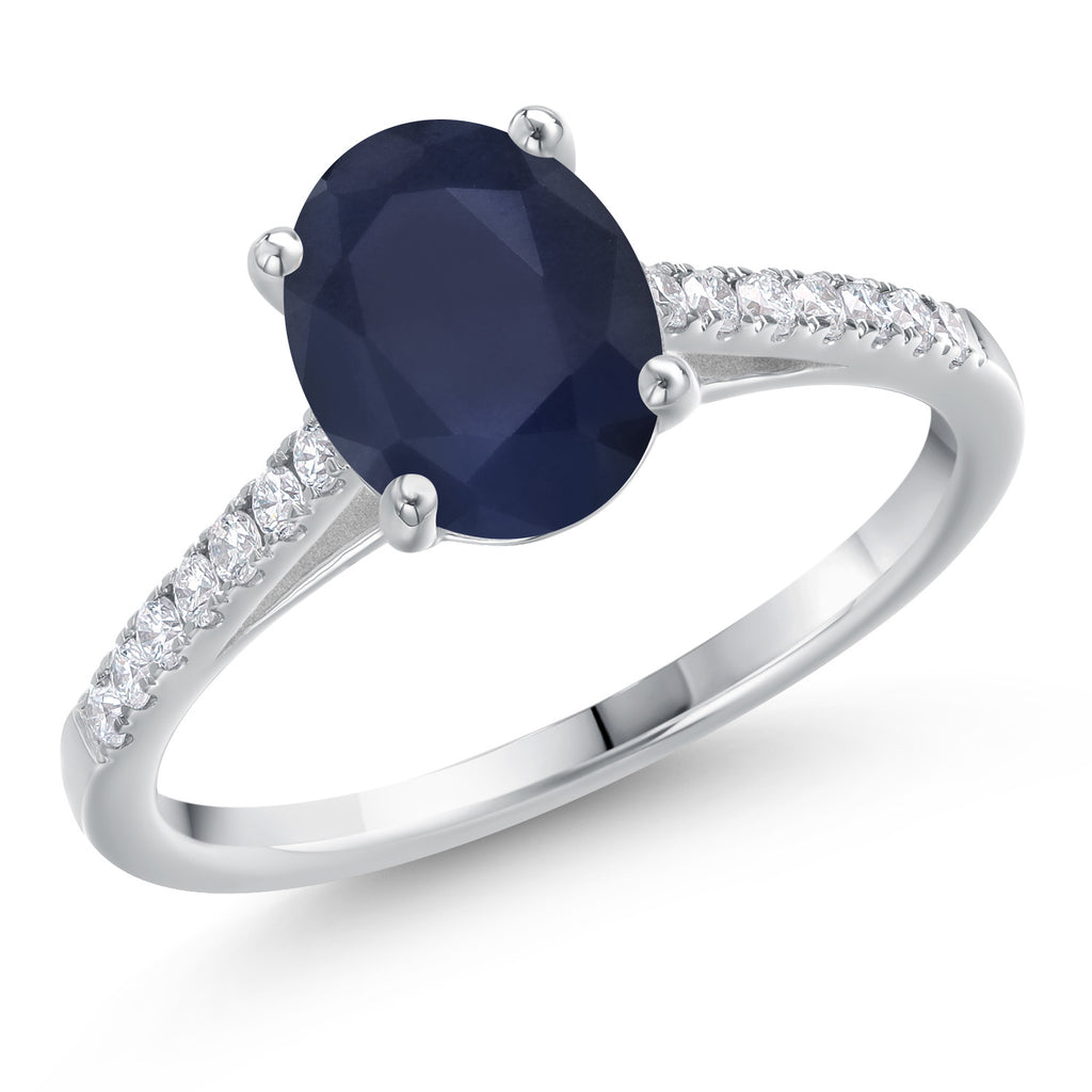 Blue Sapphire - September_6_Ring in 14K White Gold