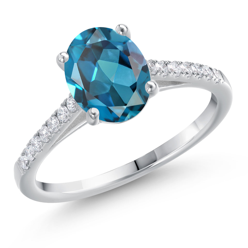 London Blue Topaz - November_6_Ring in 14K White Gold