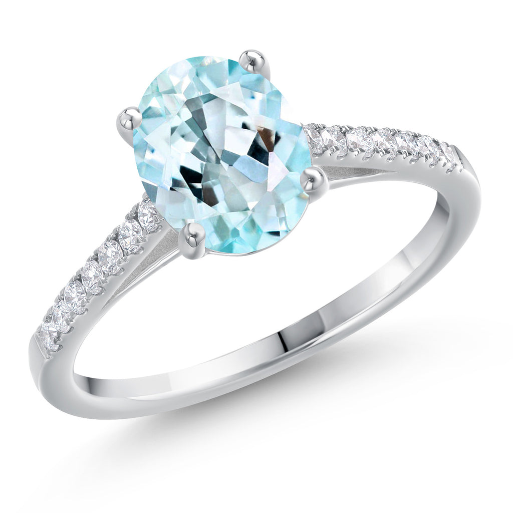 Sky Blue Topaz - November_9_Ring in 14K White Gold