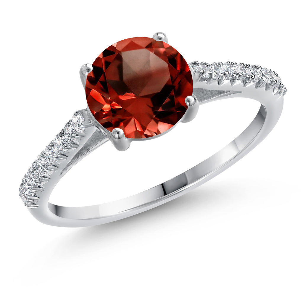 Garnet - January_6_Ring in 14K White Gold