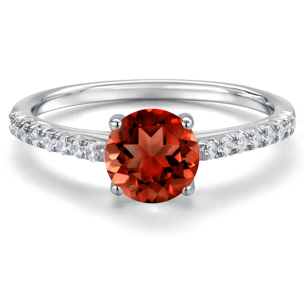 Garnet - January_7_Ring in 14K White Gold