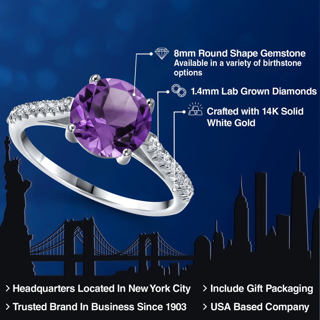 Amethyst - February_7_Ring in 14K White Gold