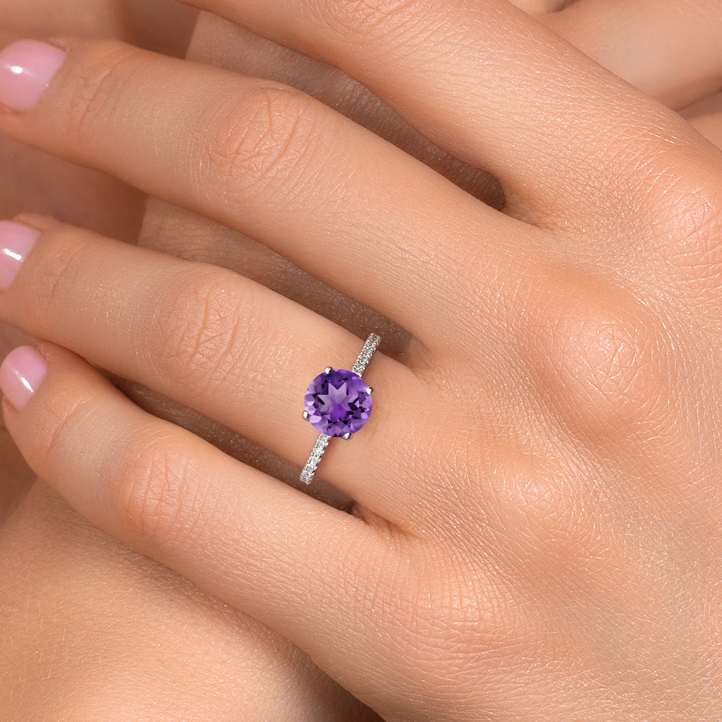 Amethyst - February_7_Ring in 14K White Gold