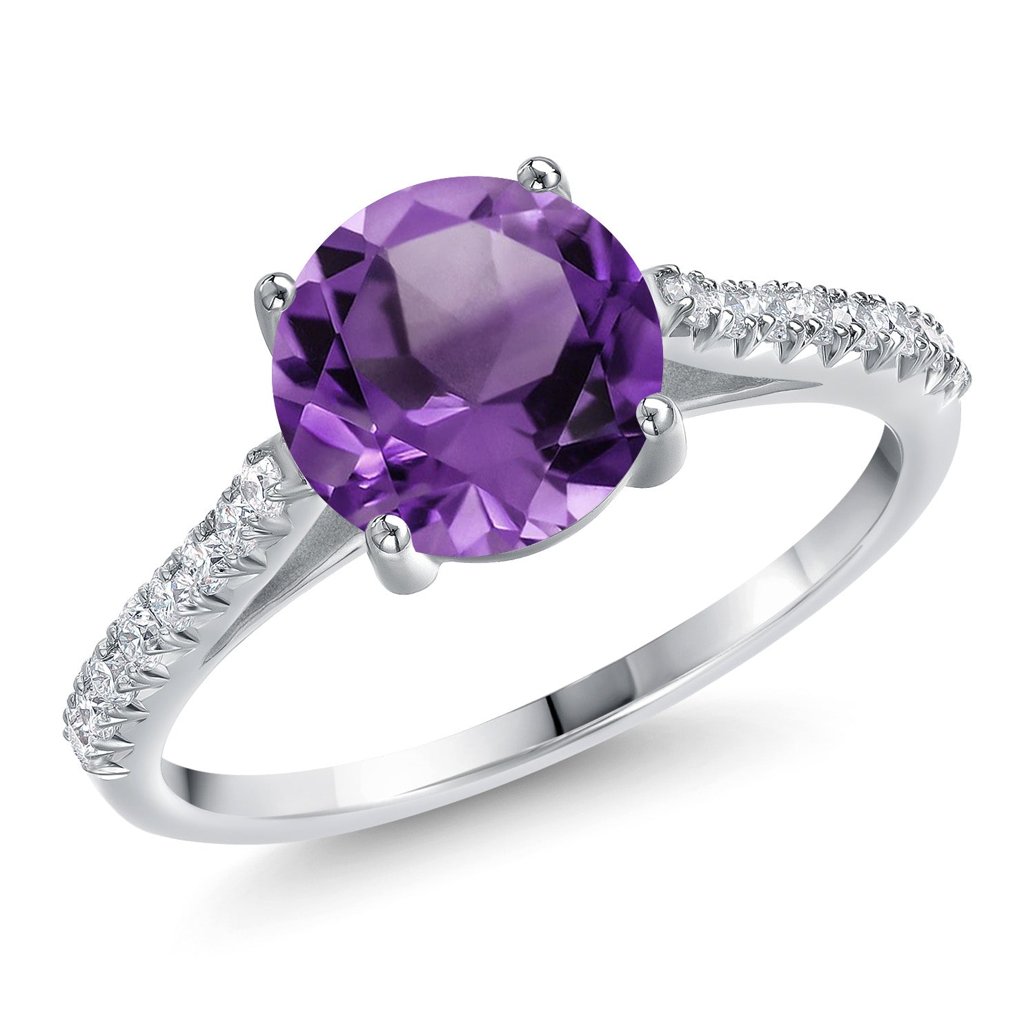 Amethyst - February_8_Ring in 14K White Gold