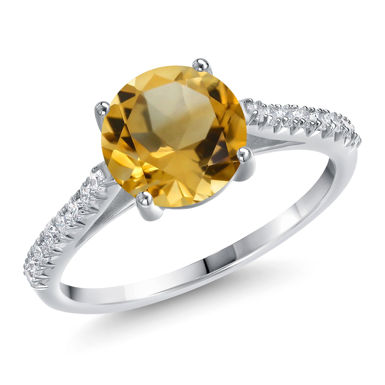 Citrine - November_8_Ring in 14K White Gold