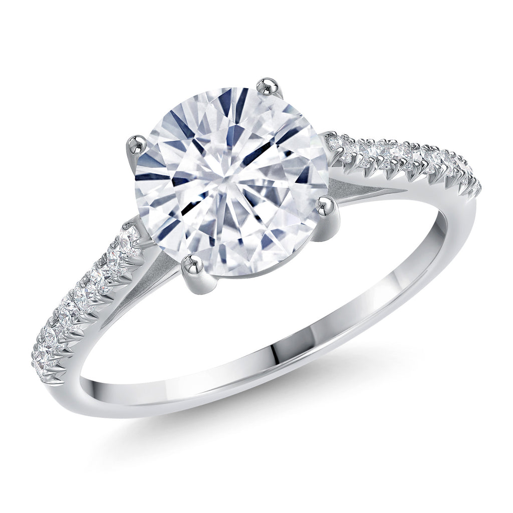 White Moissanite - April_8_Ring in 14K White Gold