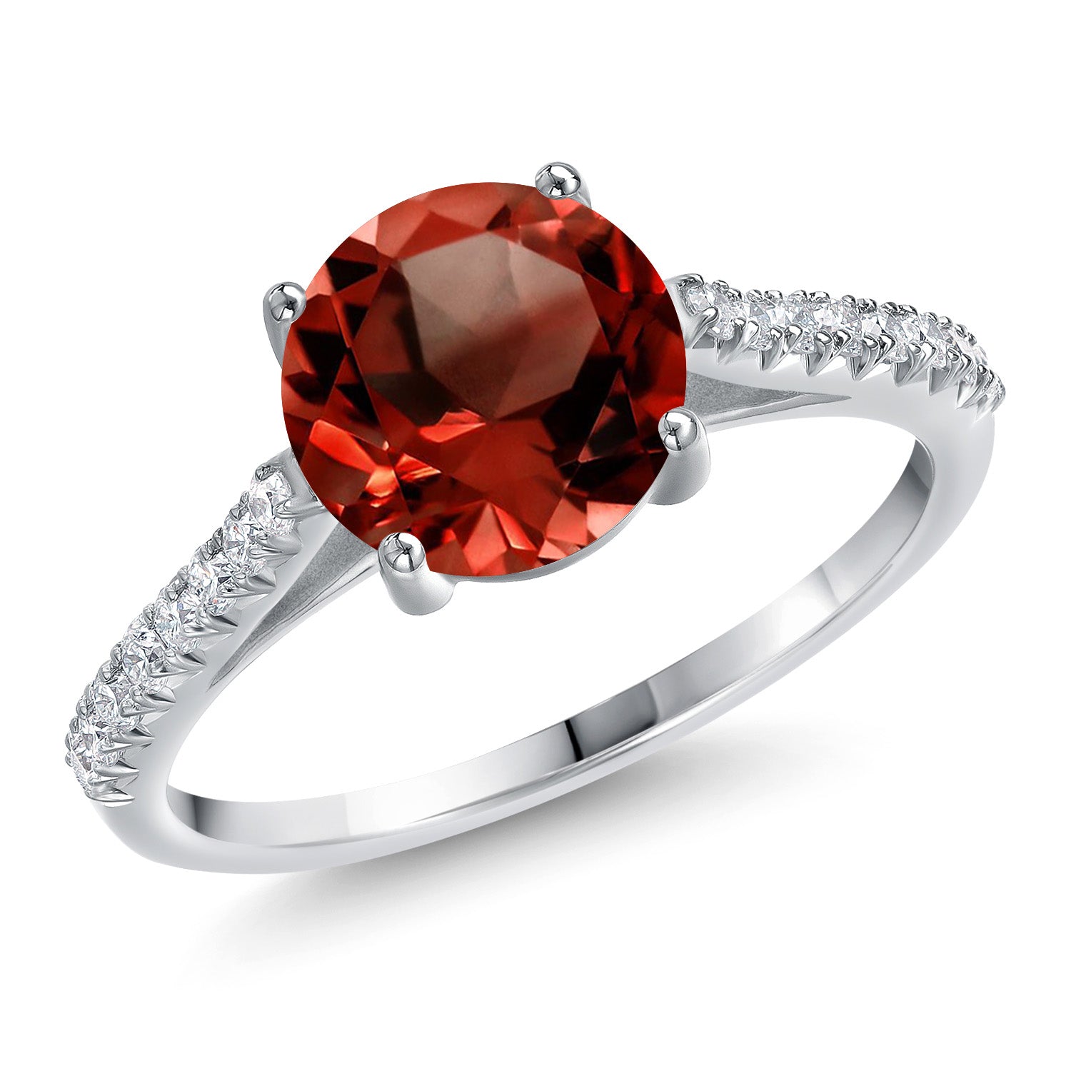 Garnet - January_7_Ring in 14K White Gold
