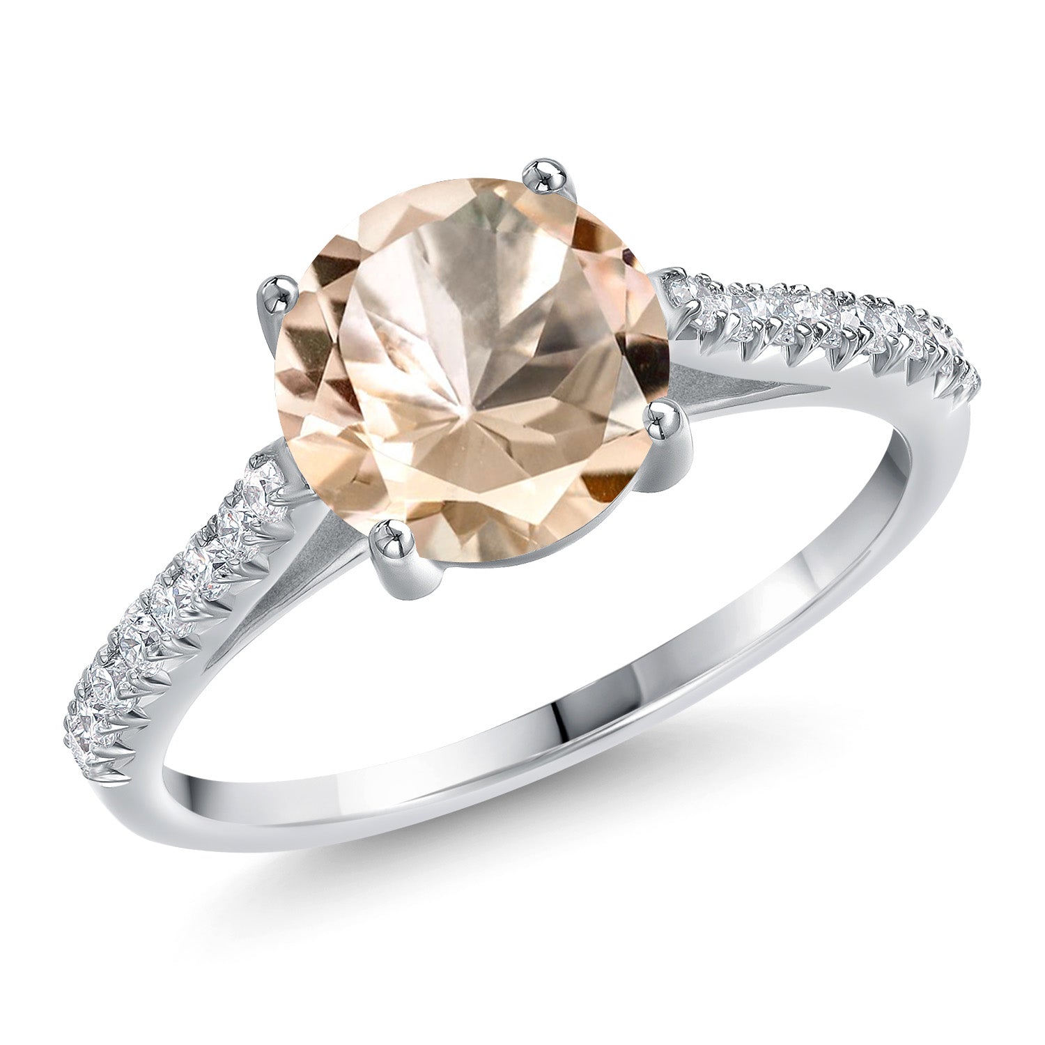 Morganite - October_8_Ring in 14K White Gold