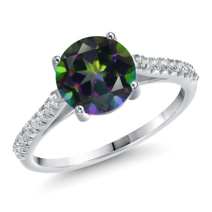 Green Mystic Topaz_5_Ring in 14K White Gold