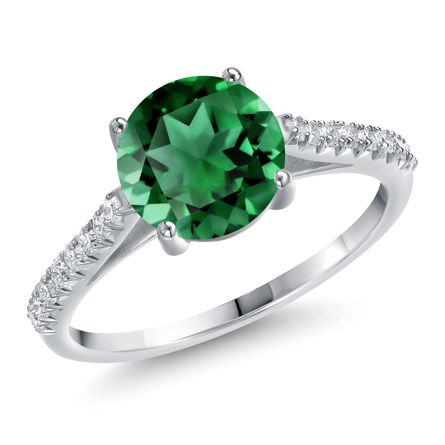 Nano Emerald - May_8_Ring in 14K White Gold