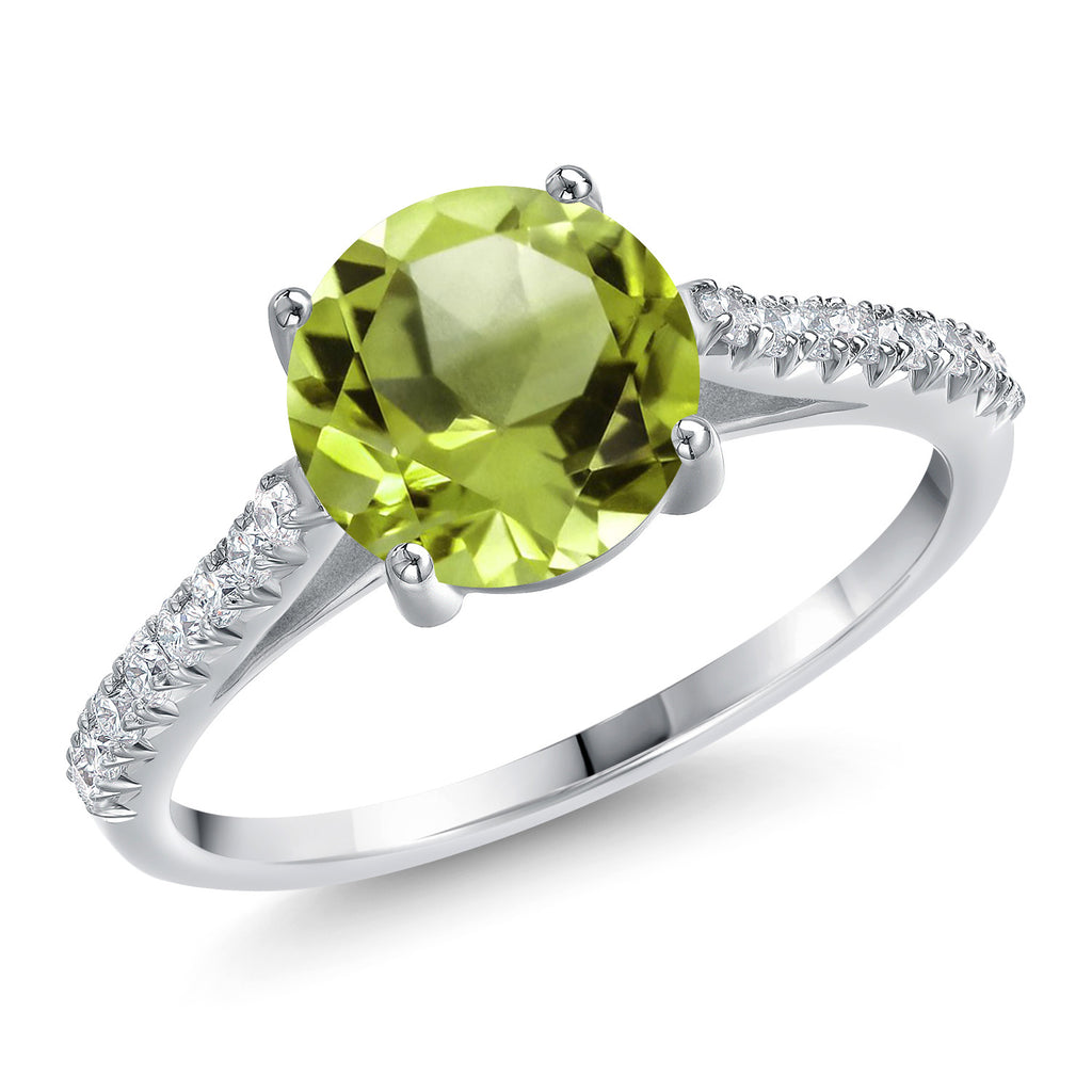 Peridot - August_5_Ring in 14K White Gold