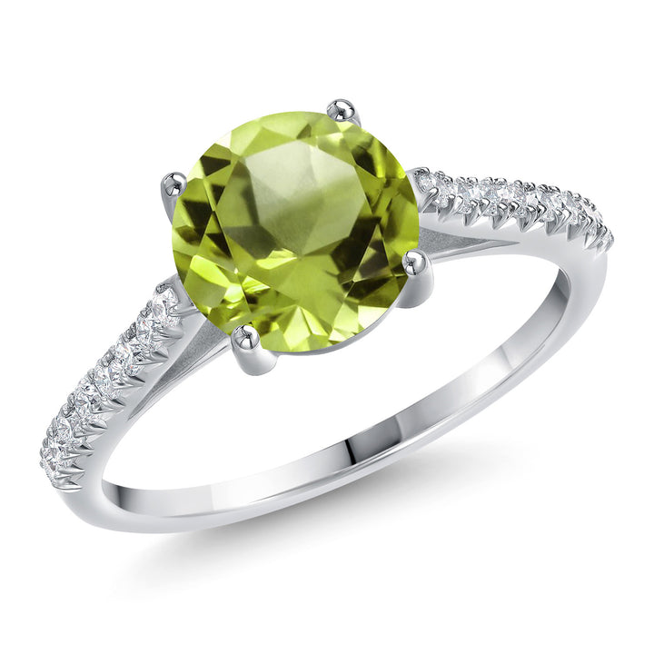 Peridot - August_5_Ring in 14K White Gold