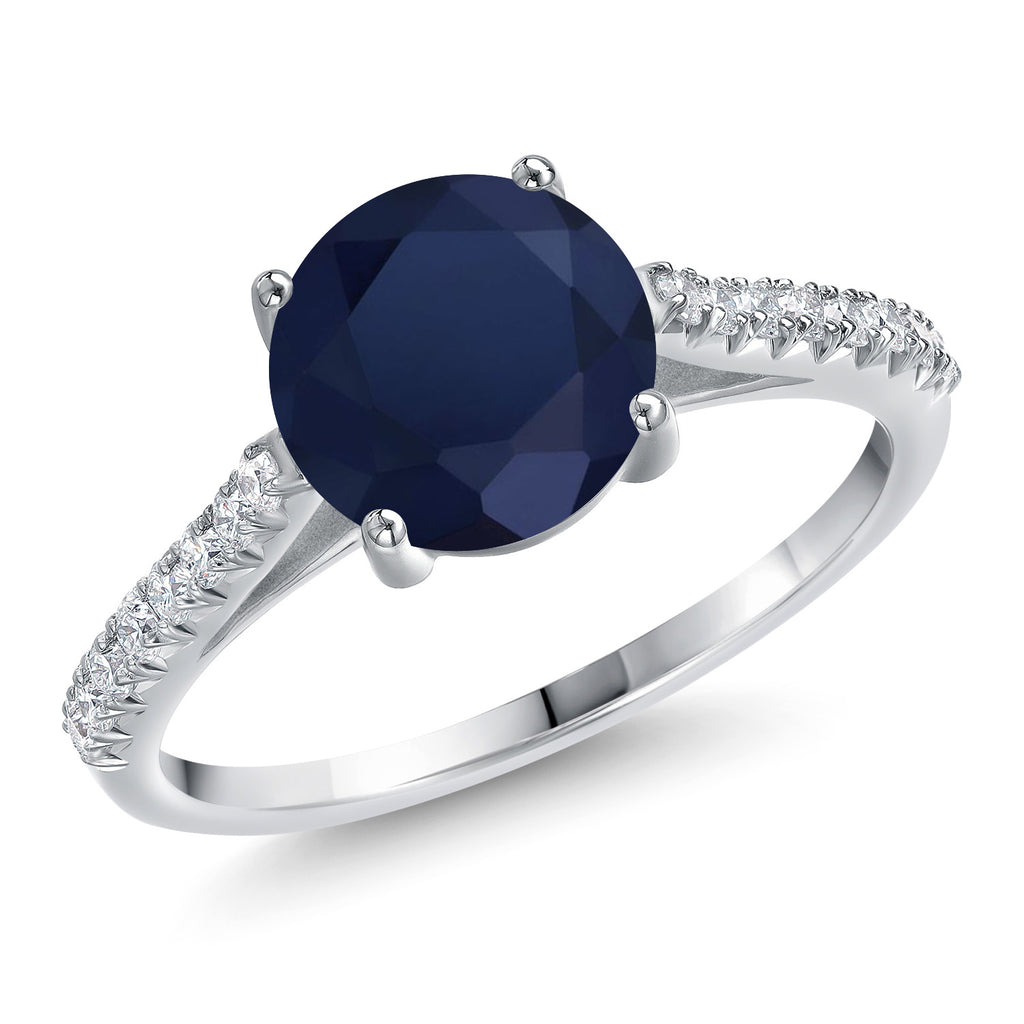 Blue Sapphire - September_7_Ring in 14K White Gold