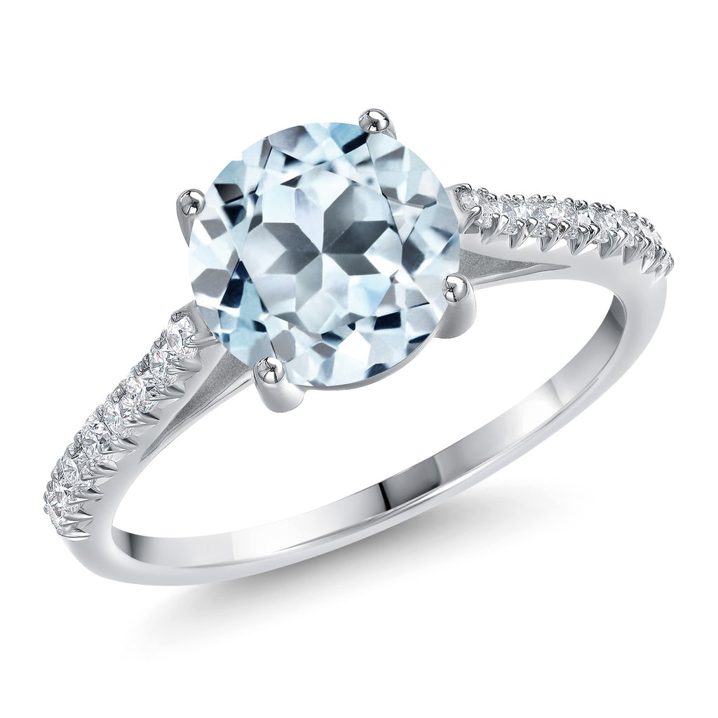 Sky Blue Topaz - November_8_Ring in 14K White Gold
