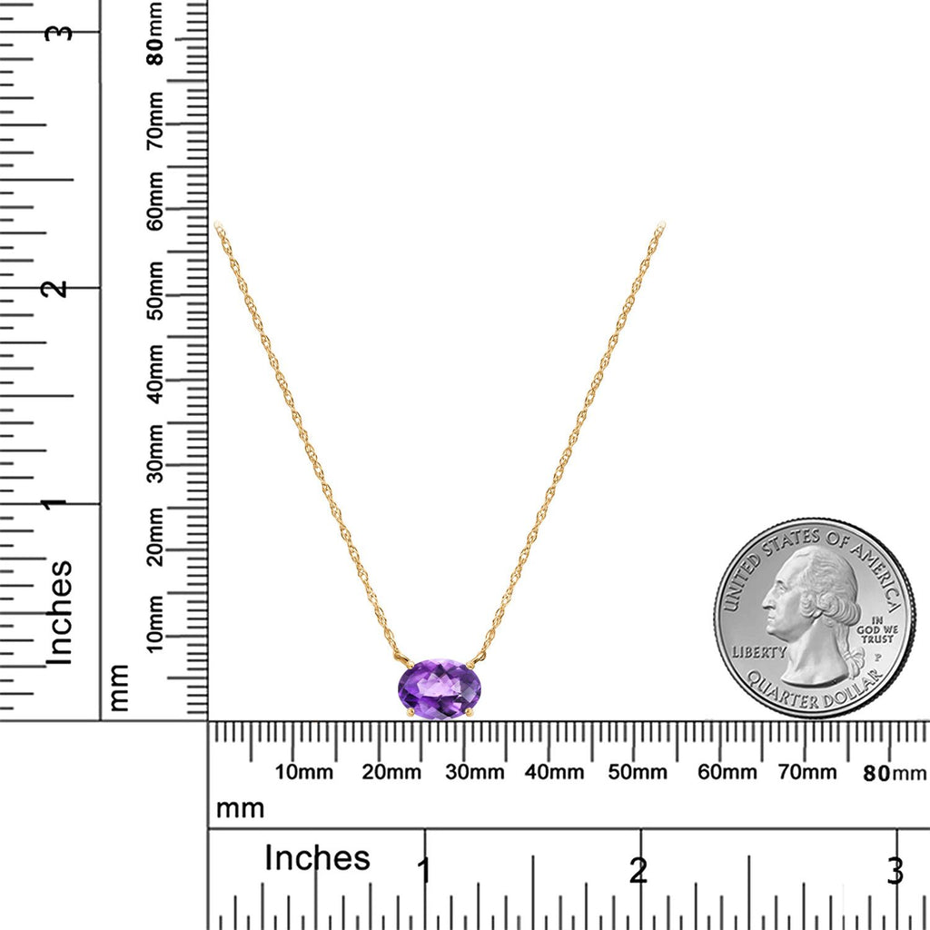 Amethyst-Checkerboard - February_Pendant in 14K Yellow Gold