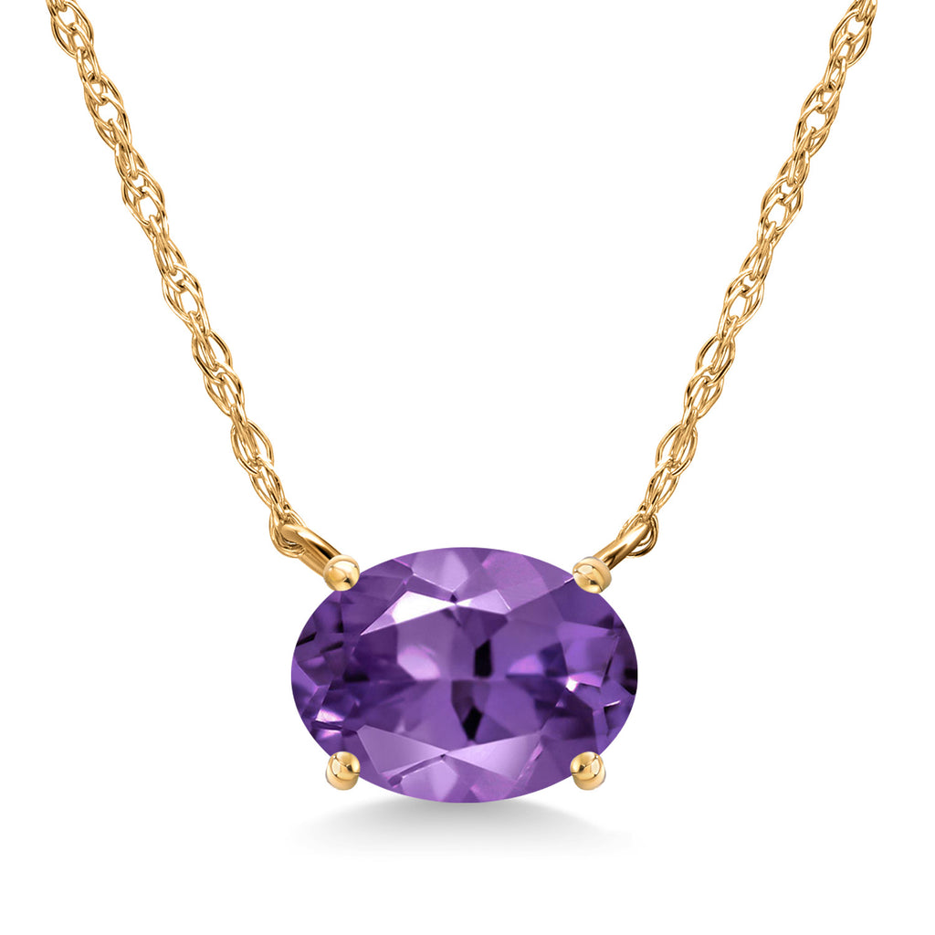 Amethyst - February_Pendant in 14K Yellow Gold