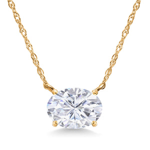 White Moissanite - April_Pendant in 14K Yellow Gold