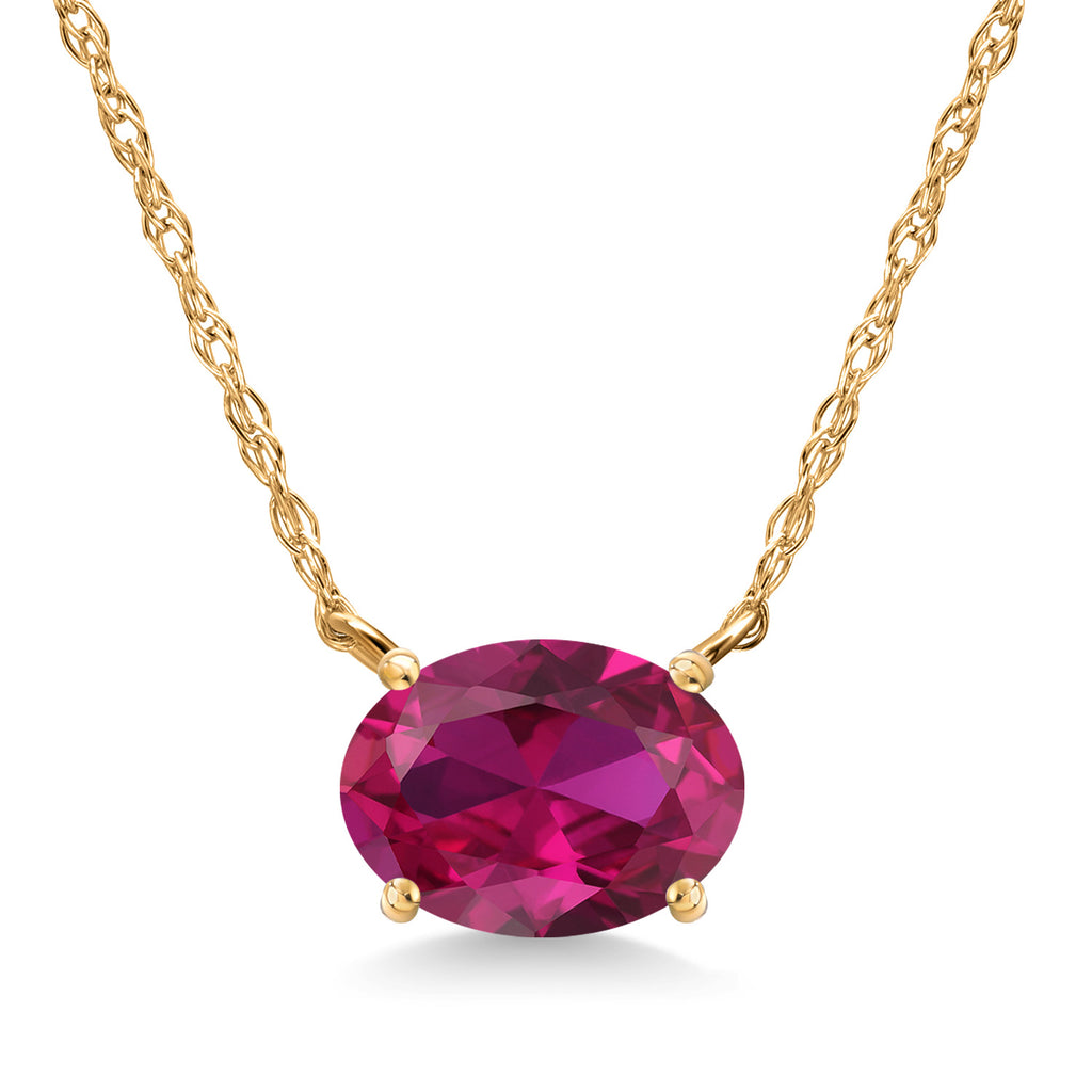 Created Ruby - July_Pendant in 14K Yellow Gold