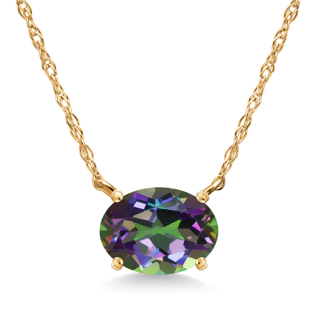 Green Mystic Topaz_Pendant in 14K Yellow Gold