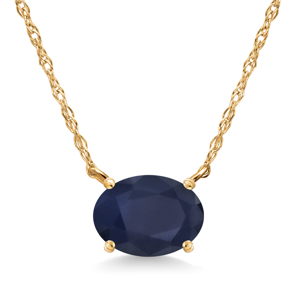 Blue Sapphire - September_Pendant in 14K Yellow Gold