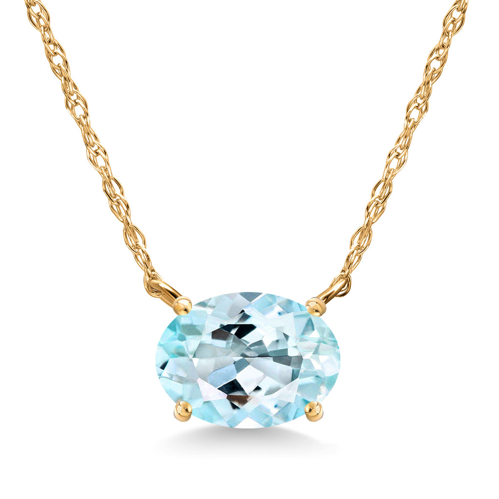 Sky Blue Topaz - November_Pendant in 14K Yellow Gold