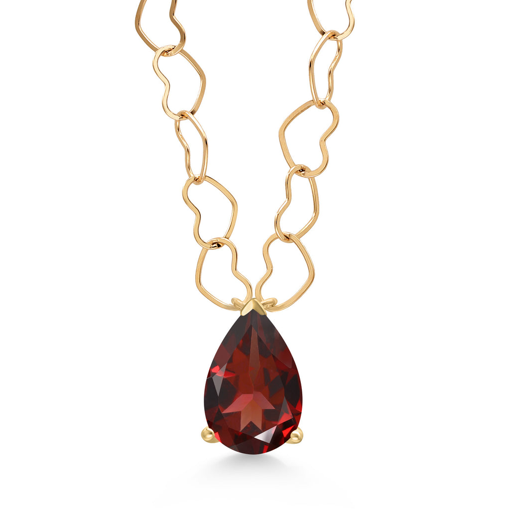 Garnet - January_Necklace in 14K Yellow Gold