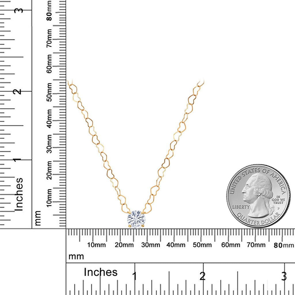 White Moissanite - April_Necklace in 14K Yellow Gold