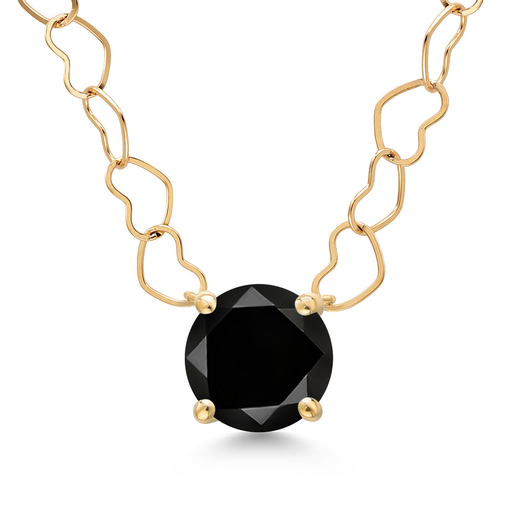 Black Diamond - April_Necklace in 14K Yellow Gold