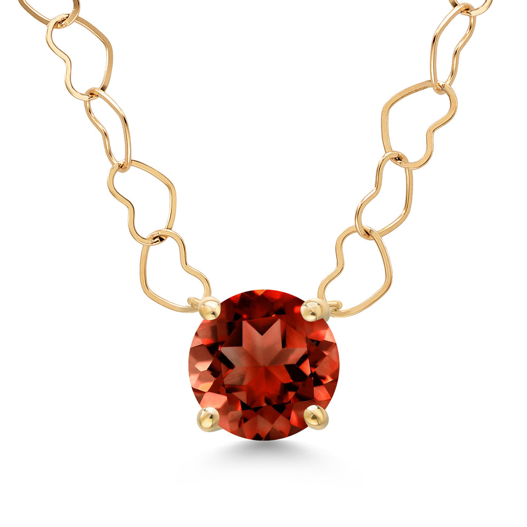 Garnet - January_Necklace in 14K Yellow Gold