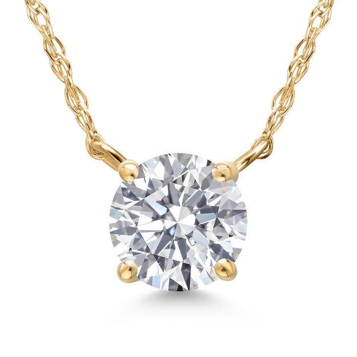 1.00 Ct IGI Certified Lab Grown Diamond Pendant Necklace for Women in 14K Yellow Gold | E-F Color | VS1-VS2 Clarity | Round Cut | With 18 Inch  Chain