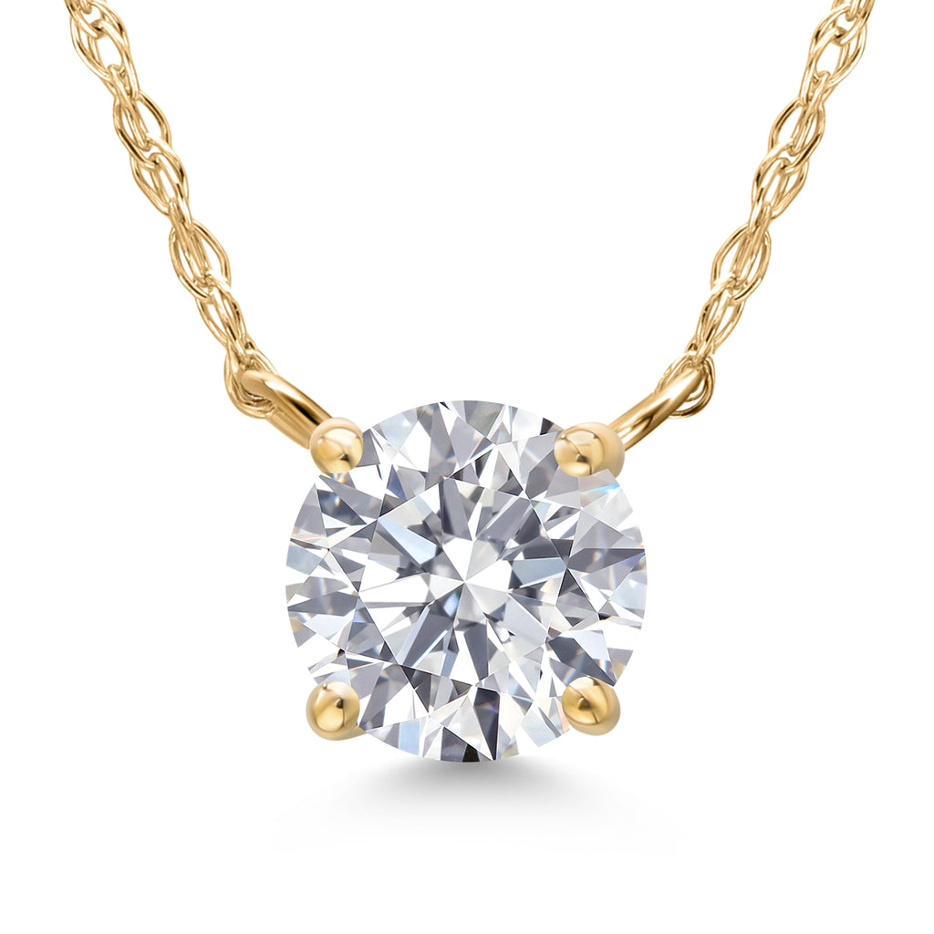 White Lab Grown Diamond - April_Necklace in 14K Yellow Gold